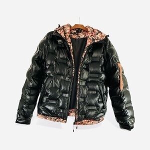 Ellesse Reversible Puffer Jacket – Black & Floral – Size M